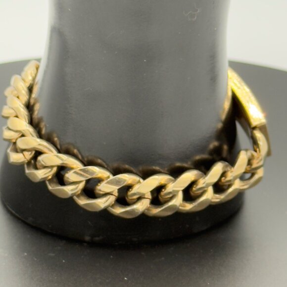 Men Speidel Gold Toned ID Bracelet REBEL Cuban Link Chain Engraved READ - Picture 4 of 9